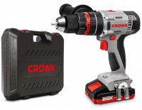 Дрель-шуруповерт аккум ударная 20V Li/2*2,0 CROWN CT21075HMX-2 BMC кейс (S)
