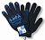 Перчатки трикотажные двойные с ПВХ зимние, размер 10,5" ЛАФА оверлок черные/100 подвес
