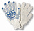 Перчатки х/б  7,5кл. 4 нитки с ПВХ (Точка), размер 10,5" ЛАФА белые/250