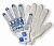 Перчатки х/б  7,5кл. 4 нитки с ПВХ (Точка), размер 10,5" ЛАФА белые/250 подвес